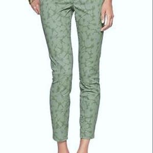 GAP 1969 Green Floral Ankle-Zip Legging Skimmer Jeans Size 27